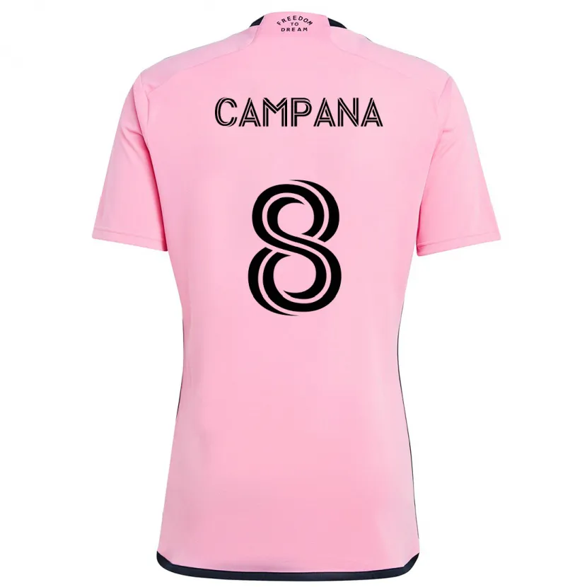 Danxen Niño Camiseta Leonardo Campana #8 Rosa 1ª Equipación 2024/25 La Camisa