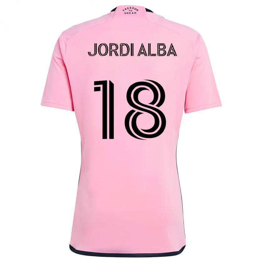 Danxen Niño Camiseta Jordi Alba #18 Rosa 1ª Equipación 2024/25 La Camisa