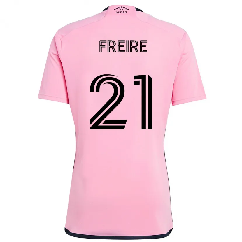 Danxen Niño Camiseta Nicolás Freire #21 Rosa 1ª Equipación 2024/25 La Camisa