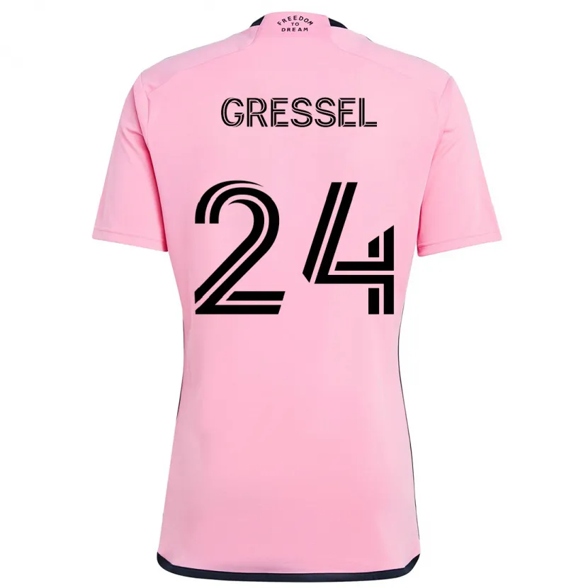 Danxen Niño Camiseta Julian Gressel #24 Rosa 1ª Equipación 2024/25 La Camisa