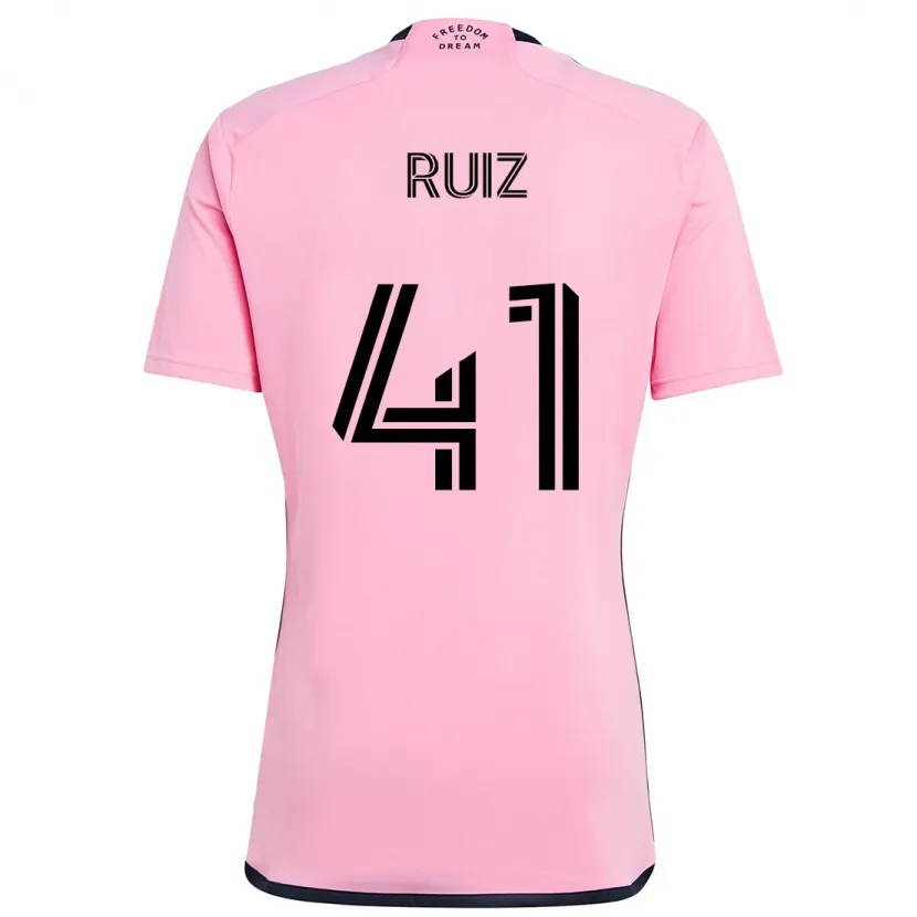 Danxen Niño Camiseta David Ruíz #41 Rosa 1ª Equipación 2024/25 La Camisa