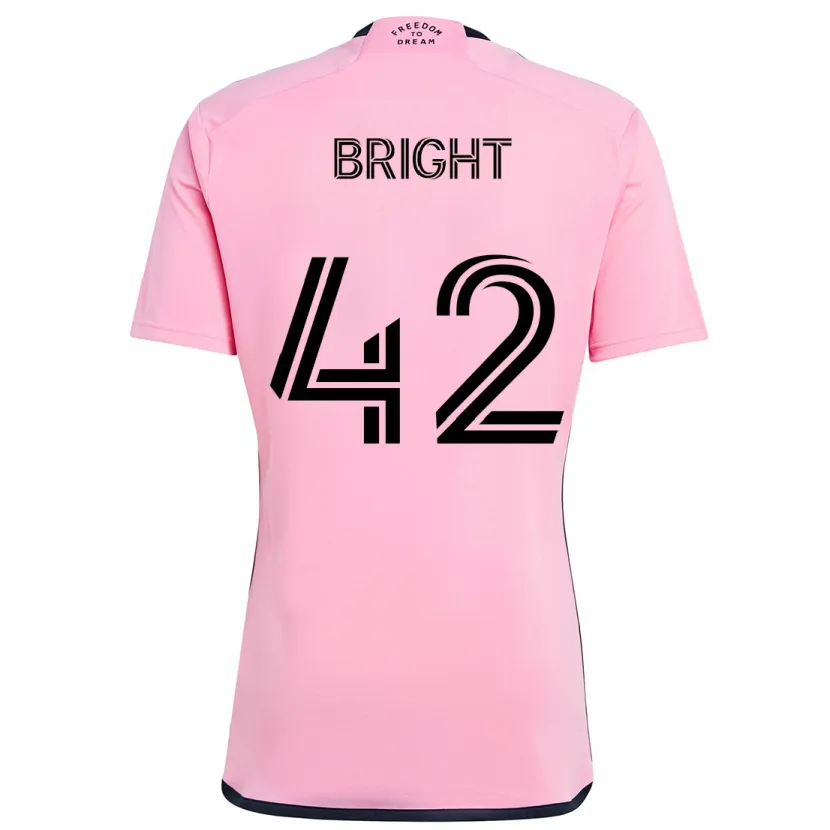 Danxen Niño Camiseta Yannick Bright #42 Rosa 1ª Equipación 2024/25 La Camisa