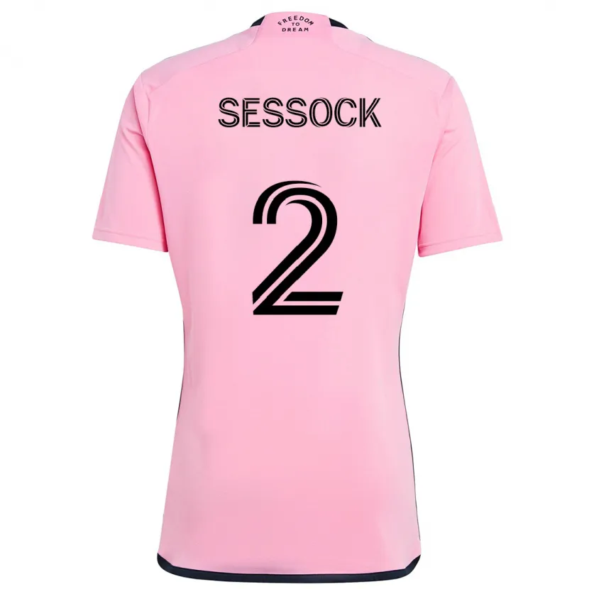 Danxen Niño Camiseta Nykolas Sessock #2 Rosa 1ª Equipación 2024/25 La Camisa