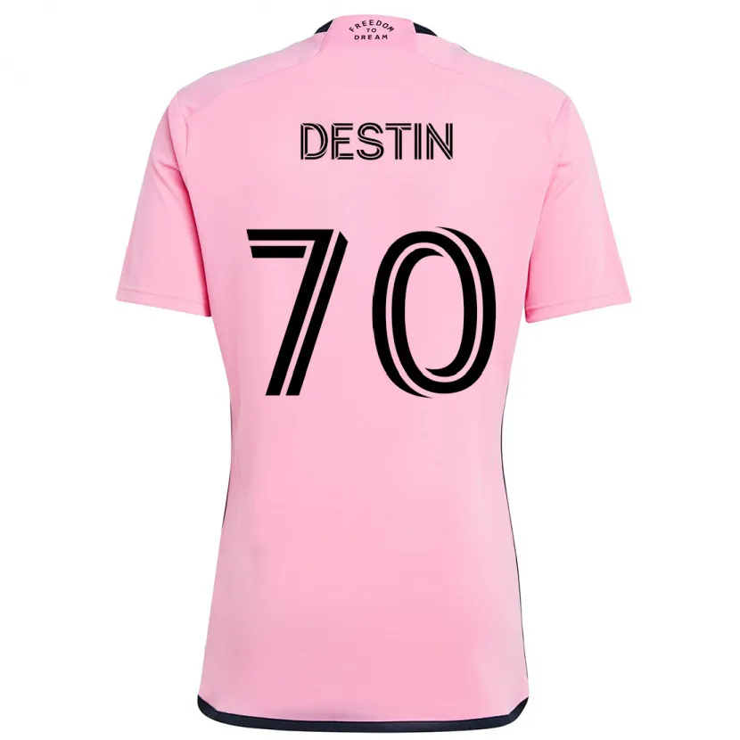 Danxen Niño Camiseta Bryan Destin #70 Rosa 1ª Equipación 2024/25 La Camisa