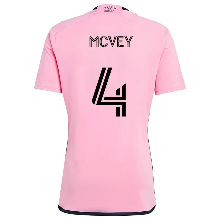 Danxen Niño Camiseta Christopher Mcvey #4 Rosa 1ª Equipación 2024/25 La Camisa