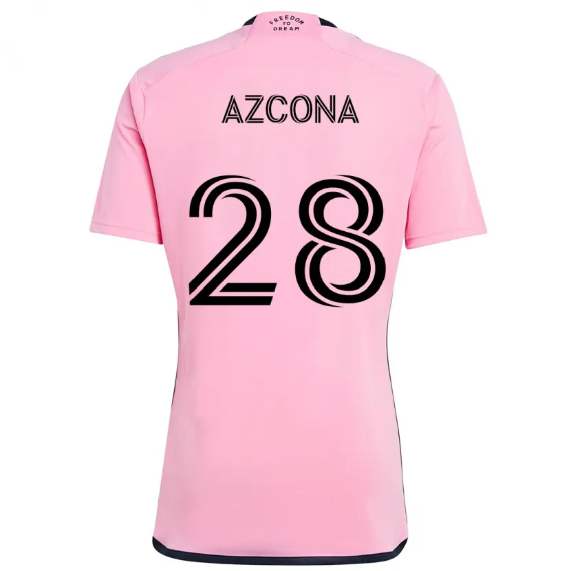 Danxen Niño Camiseta Edison Azcona #28 Rosa 1ª Equipación 2024/25 La Camisa