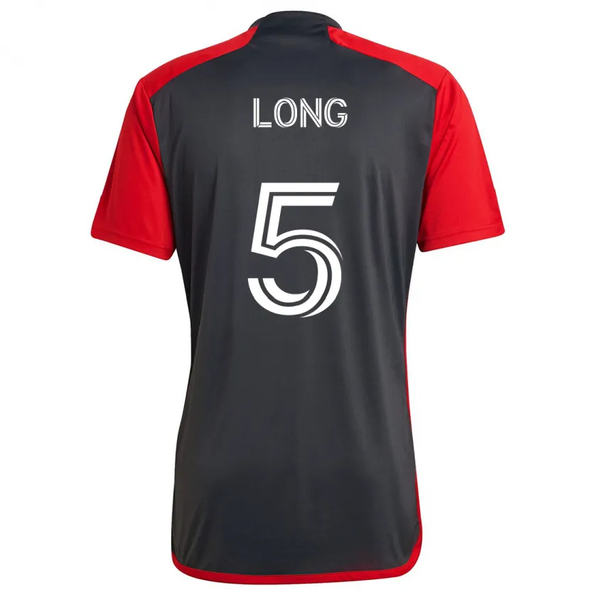 Danxen Niño Camiseta Kevin Long #5 Rojo Grayn 1ª Equipación 2024/25 La Camisa