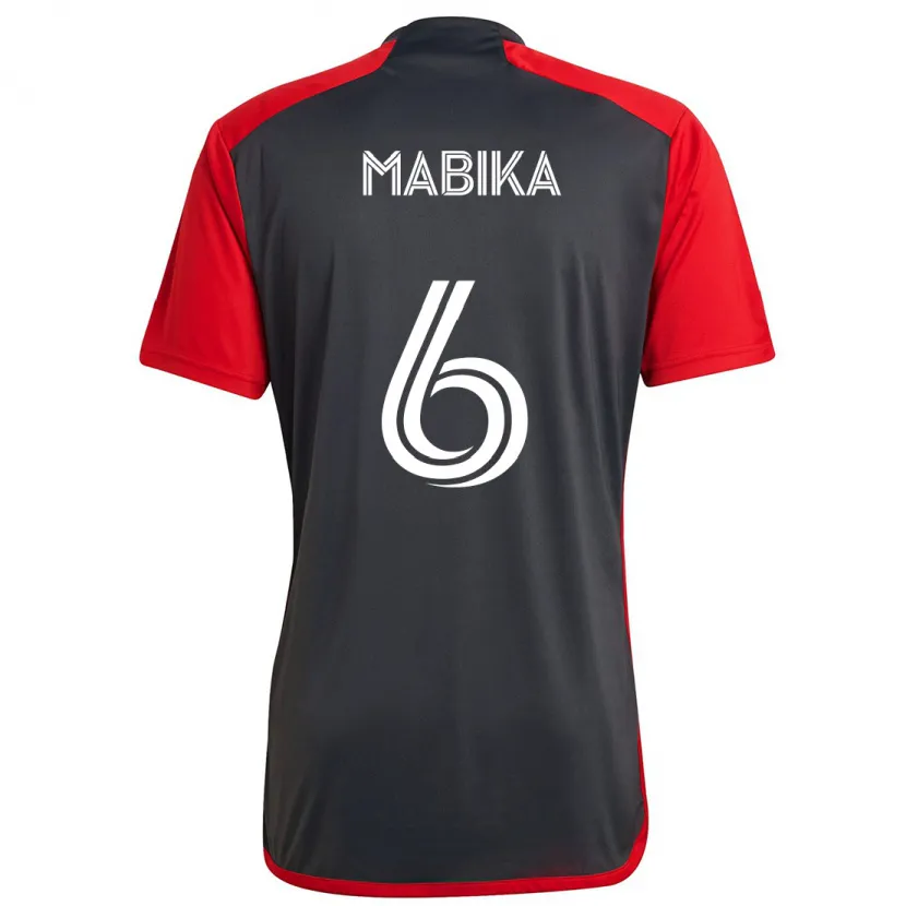 Danxen Niño Camiseta Aimé Mabika #6 Rojo Grayn 1ª Equipación 2024/25 La Camisa