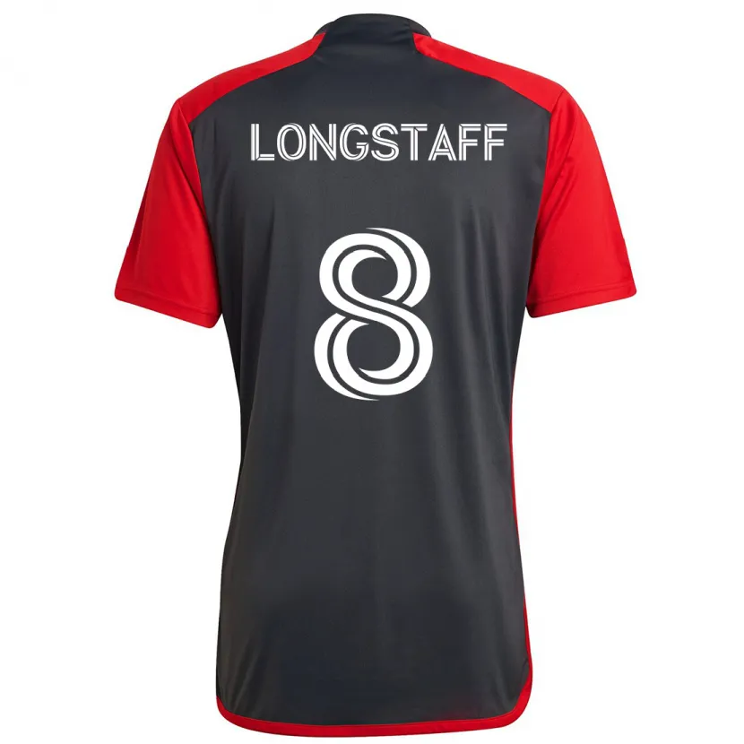 Danxen Niño Camiseta Matty Longstaff #8 Rojo Grayn 1ª Equipación 2024/25 La Camisa