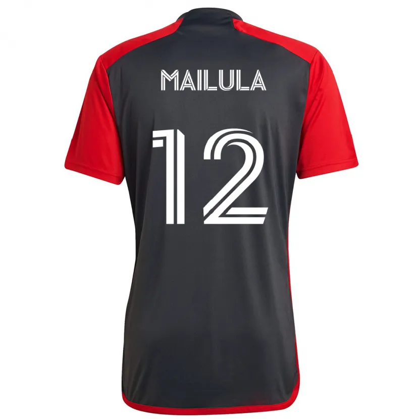 Danxen Niño Camiseta Cassius Mailula #12 Rojo Grayn 1ª Equipación 2024/25 La Camisa