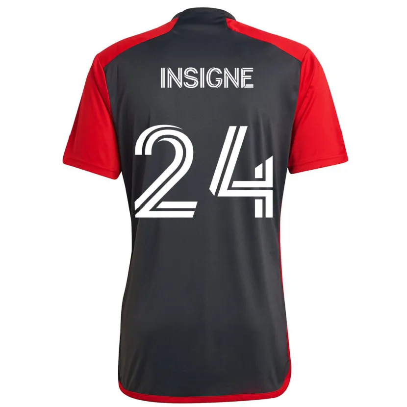 Danxen Niño Camiseta Lorenzo Insigne #24 Rojo Grayn 1ª Equipación 2024/25 La Camisa