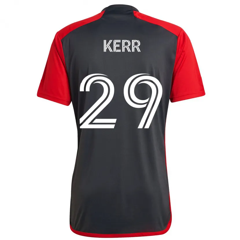 Danxen Niño Camiseta Deandre Kerr #29 Rojo Grayn 1ª Equipación 2024/25 La Camisa