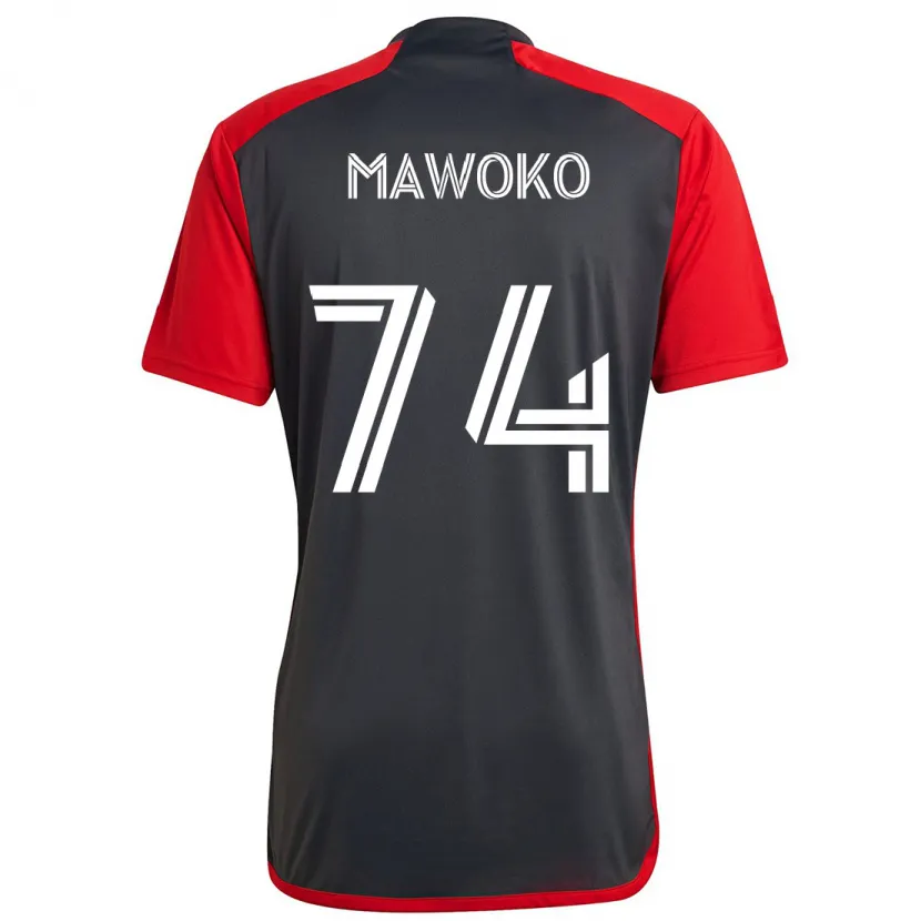 Danxen Niño Camiseta Kundai Mawoko #74 Rojo Grayn 1ª Equipación 2024/25 La Camisa