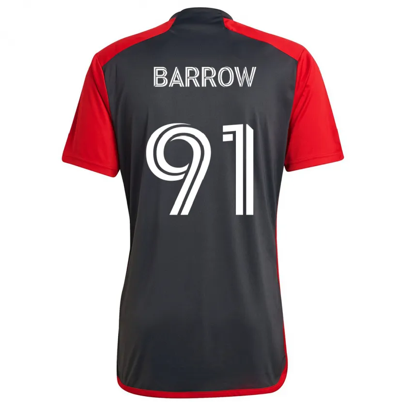 Danxen Niño Camiseta Dékwon Barrow #91 Rojo Grayn 1ª Equipación 2024/25 La Camisa