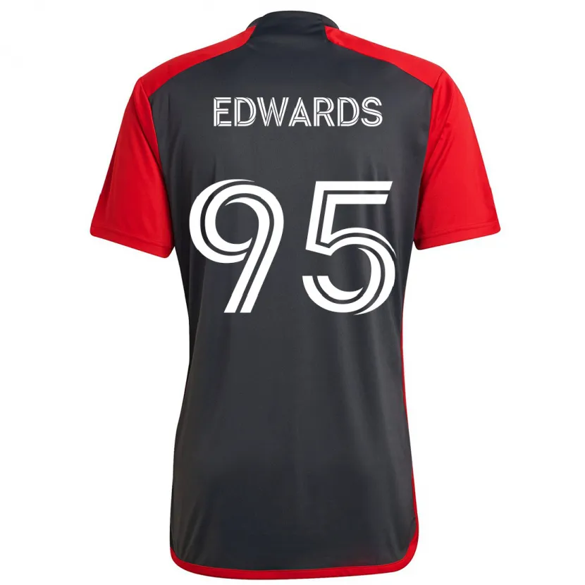 Danxen Niño Camiseta Nathaniel Edwards #95 Rojo Grayn 1ª Equipación 2024/25 La Camisa