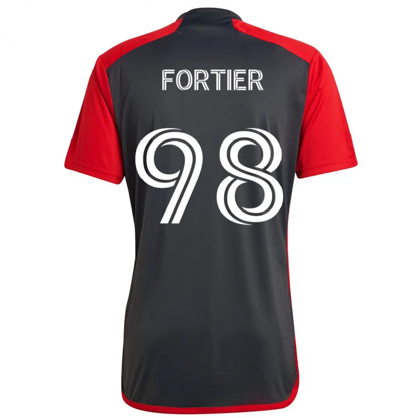 Danxen Niño Camiseta Kristjan Fortier #98 Rojo Grayn 1ª Equipación 2024/25 La Camisa