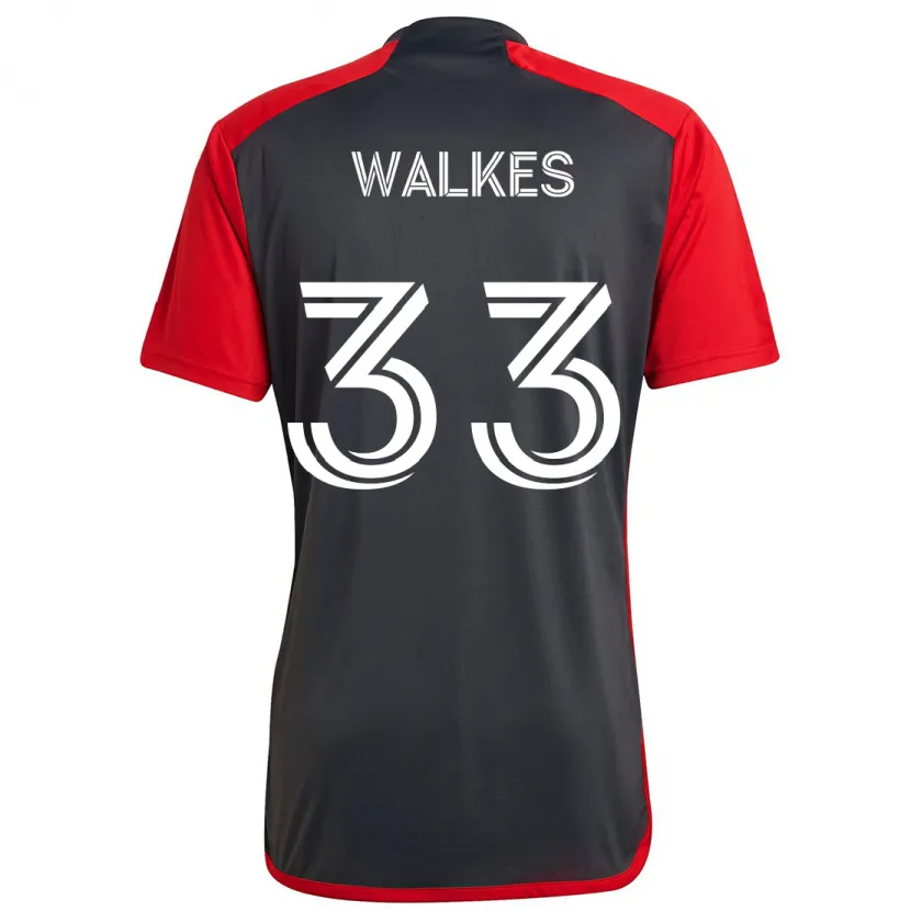 Danxen Niño Camiseta Reshaun Walkes #33 Rojo Grayn 1ª Equipación 2024/25 La Camisa