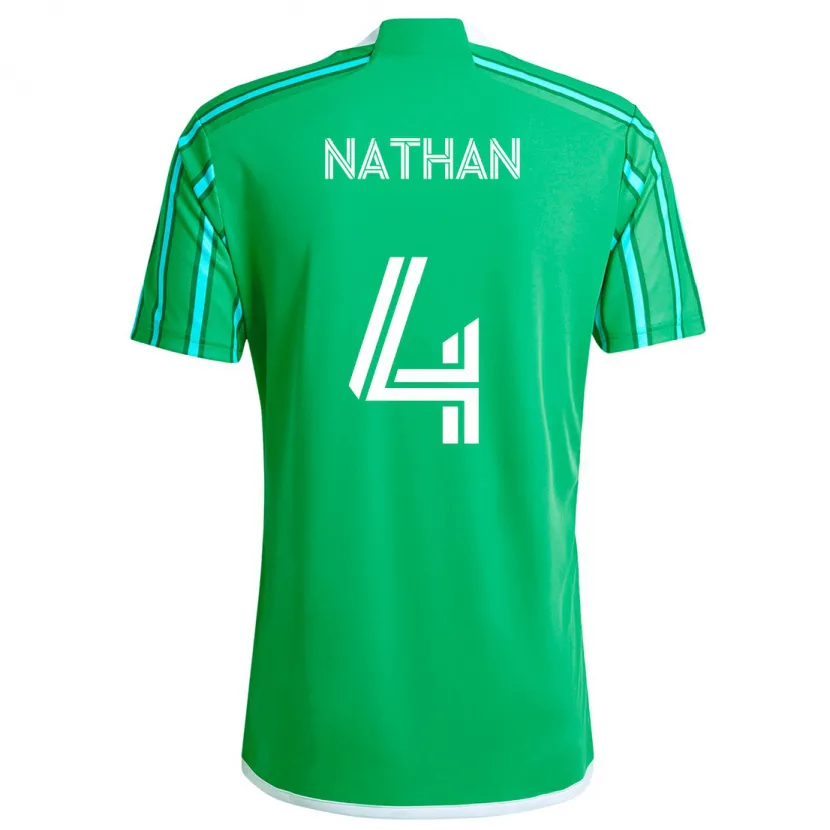 Danxen Niño Camiseta Nathan #4 Verde Blanco 1ª Equipación 2024/25 La Camisa