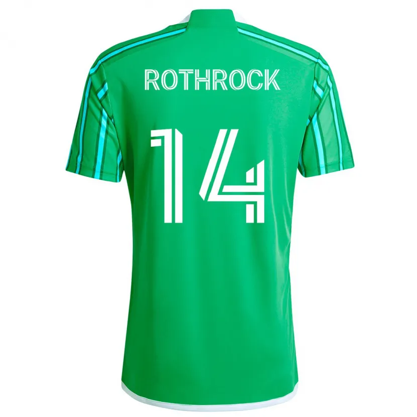 Danxen Niño Camiseta Paul Rothrock #14 Verde Blanco 1ª Equipación 2024/25 La Camisa