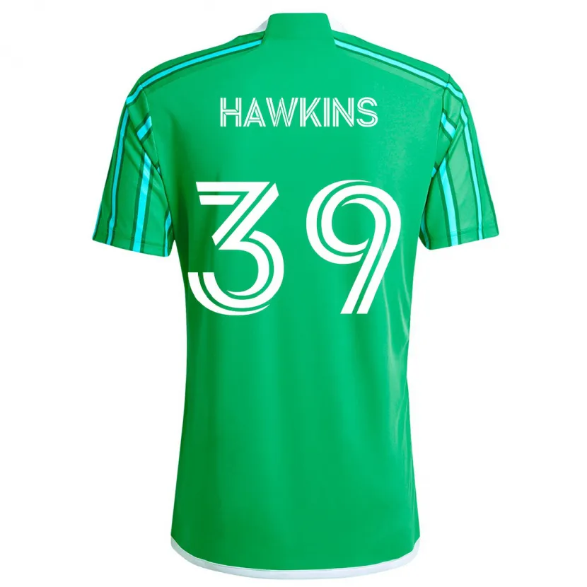 Danxen Niño Camiseta Stuart Hawkins #39 Verde Blanco 1ª Equipación 2024/25 La Camisa