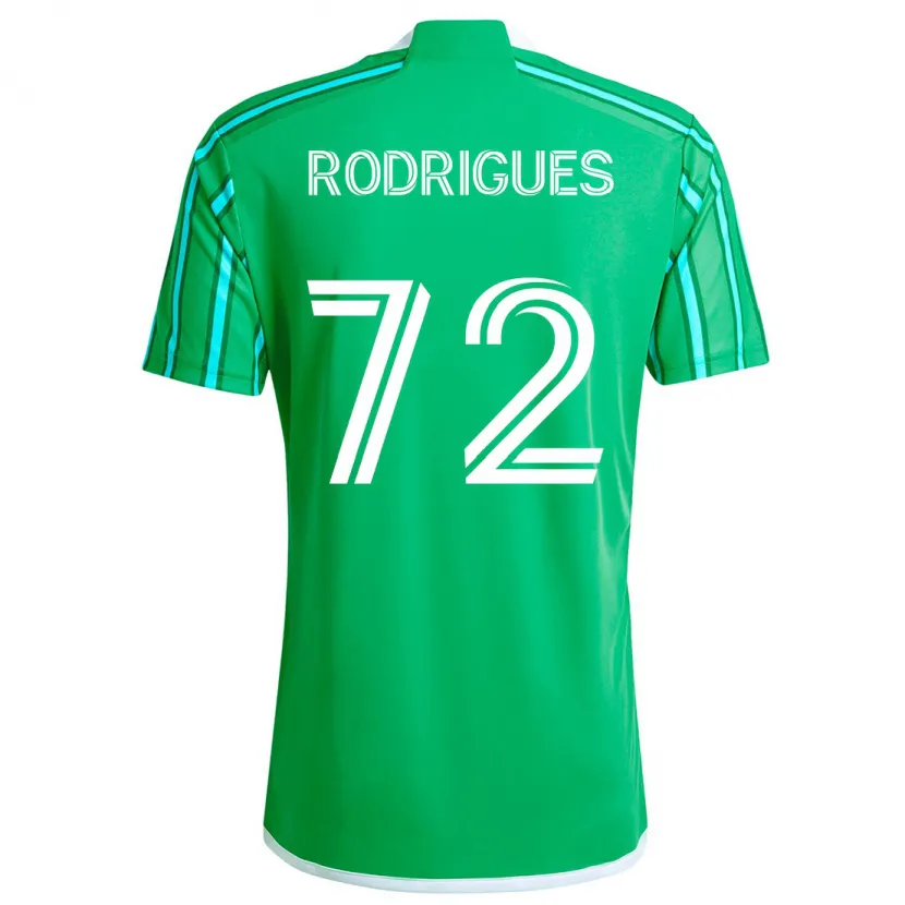 Danxen Niño Camiseta Braudílio Rodrigues #72 Verde Blanco 1ª Equipación 2024/25 La Camisa