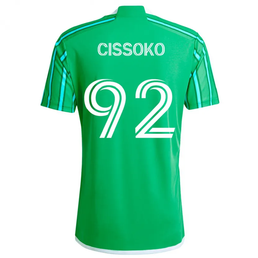 Danxen Niño Camiseta Abdoulaye Cissoko #92 Verde Blanco 1ª Equipación 2024/25 La Camisa