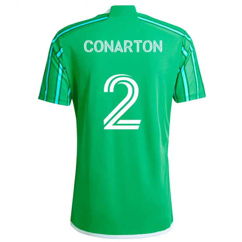 Danxen Niño Camiseta Alyssa Conarton #2 Verde Blanco 1ª Equipación 2024/25 La Camisa