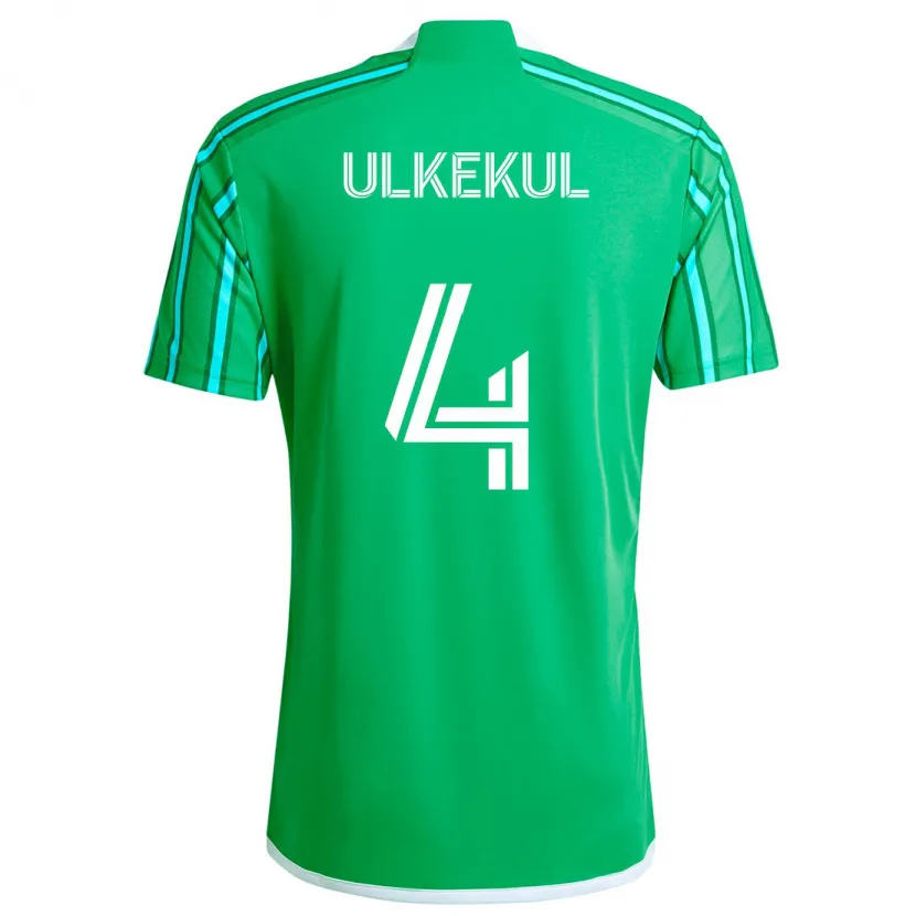 Danxen Niño Camiseta Jodi Ulkekul #4 Verde Blanco 1ª Equipación 2024/25 La Camisa