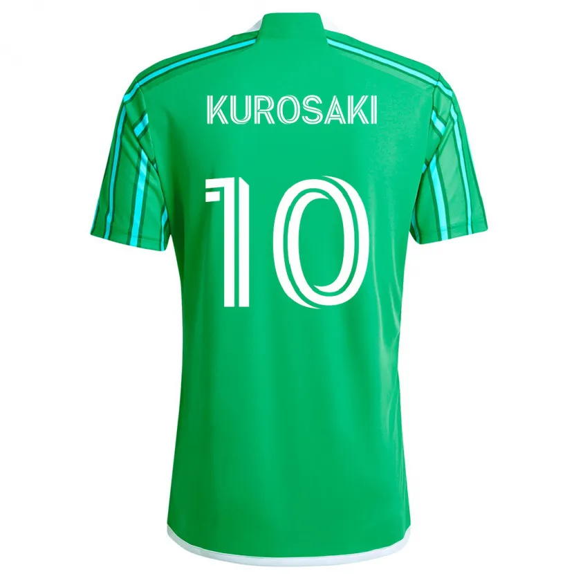 Danxen Niño Camiseta Yuuka Kurosaki #10 Verde Blanco 1ª Equipación 2024/25 La Camisa