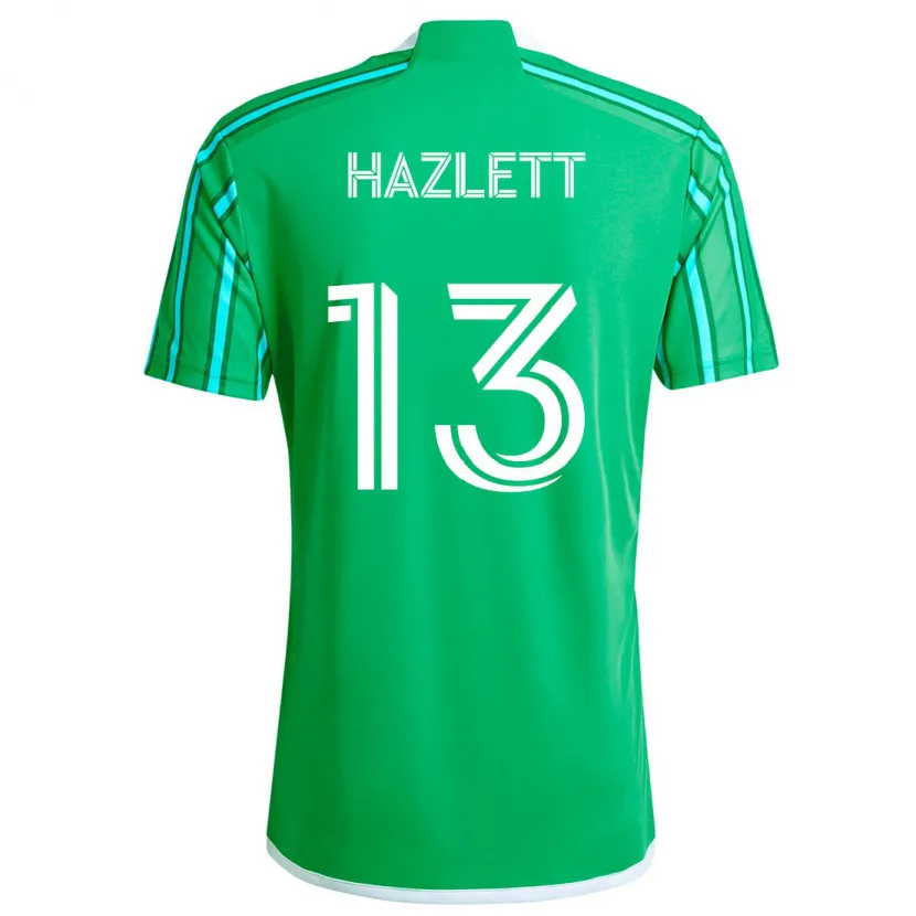 Danxen Niño Camiseta Kimberly Hazlett #13 Verde Blanco 1ª Equipación 2024/25 La Camisa