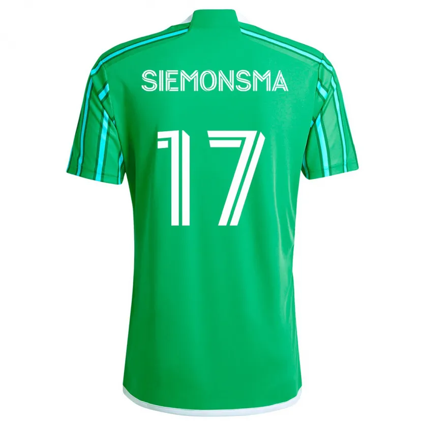 Danxen Niño Camiseta Sianna Siemonsma #17 Verde Blanco 1ª Equipación 2024/25 La Camisa