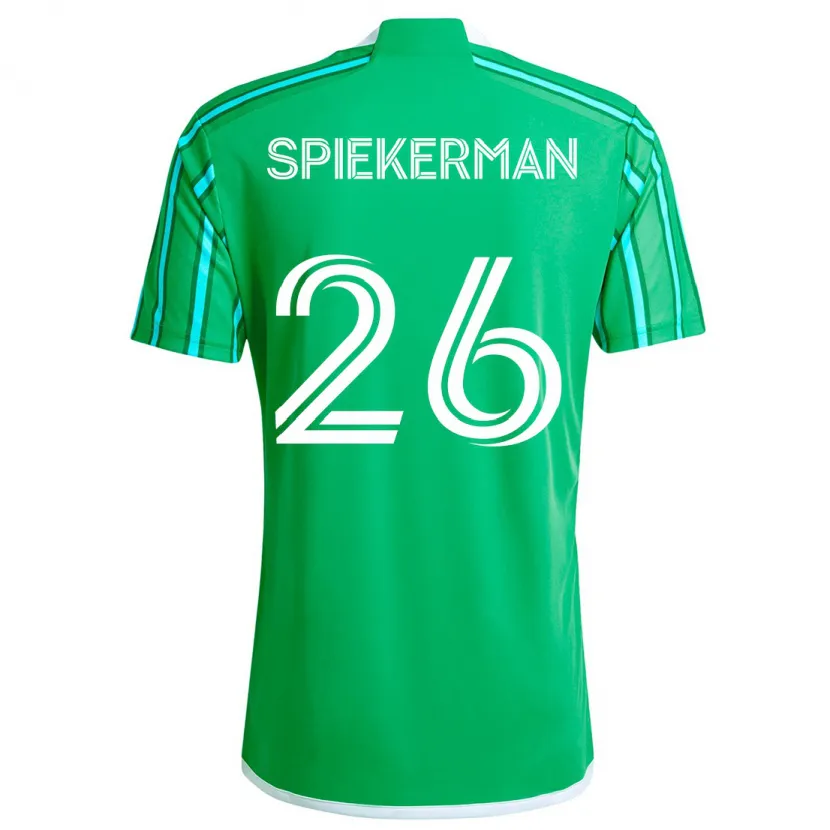 Danxen Niño Camiseta Stephanie Spiekerman #26 Verde Blanco 1ª Equipación 2024/25 La Camisa