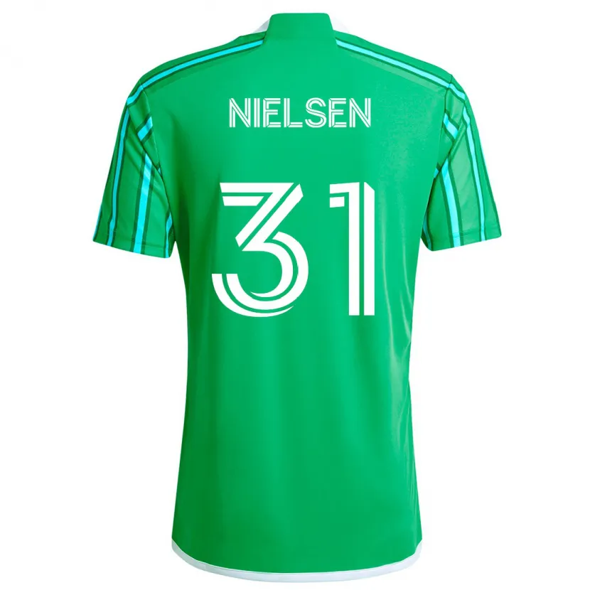 Danxen Niño Camiseta Madeline Nielsen #31 Verde Blanco 1ª Equipación 2024/25 La Camisa