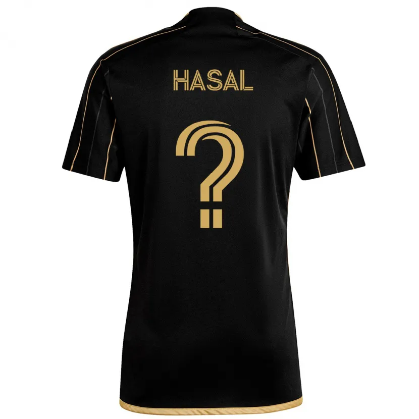 Danxen Niño Camiseta Thomas Hasal #0 Oro Negro 1ª Equipación 2024/25 La Camisa