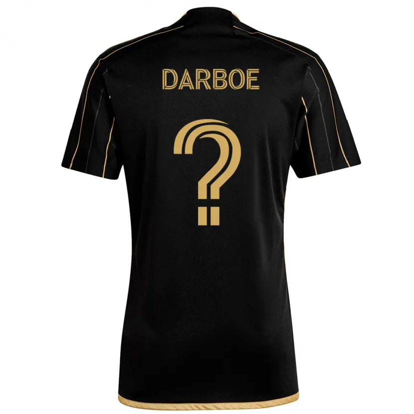 Danxen Niño Camiseta Bajung Darboe #0 Oro Negro 1ª Equipación 2024/25 La Camisa