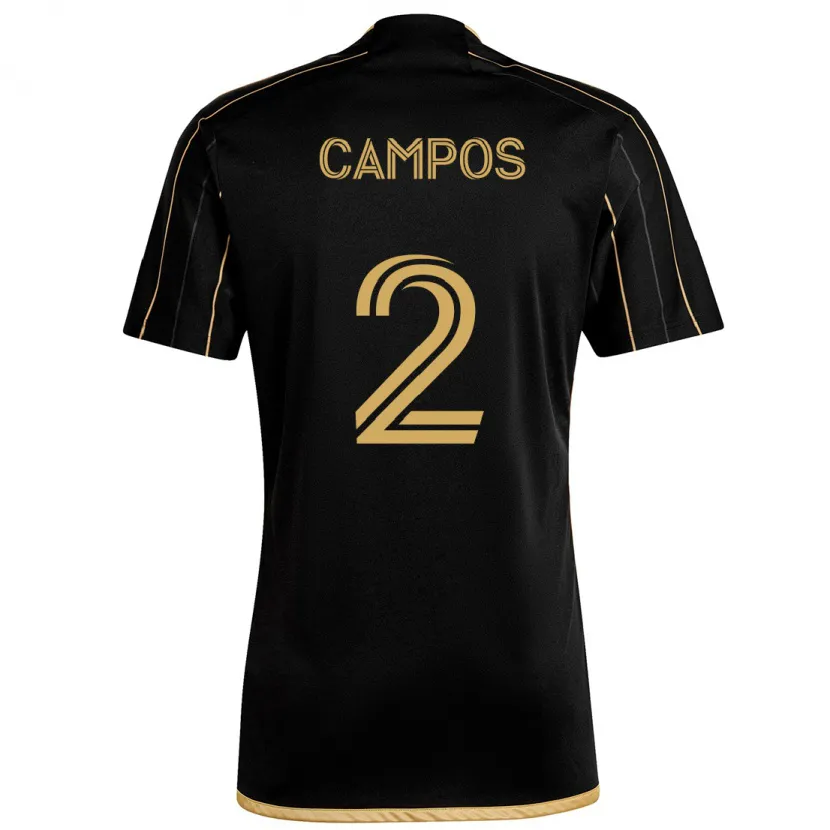 Danxen Niño Camiseta Omar Campos #2 Oro Negro 1ª Equipación 2024/25 La Camisa