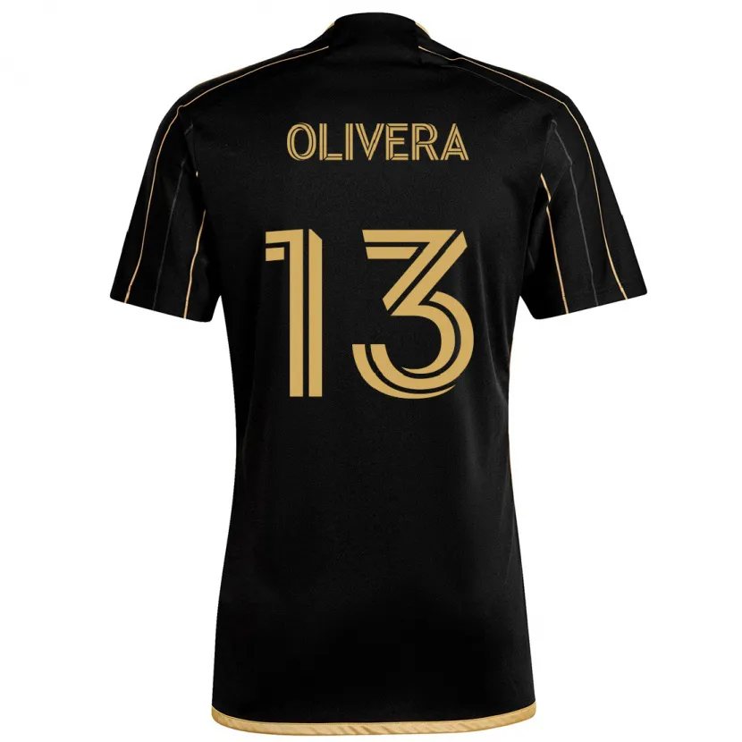 Danxen Niño Camiseta Cristian Olivera #13 Oro Negro 1ª Equipación 2024/25 La Camisa