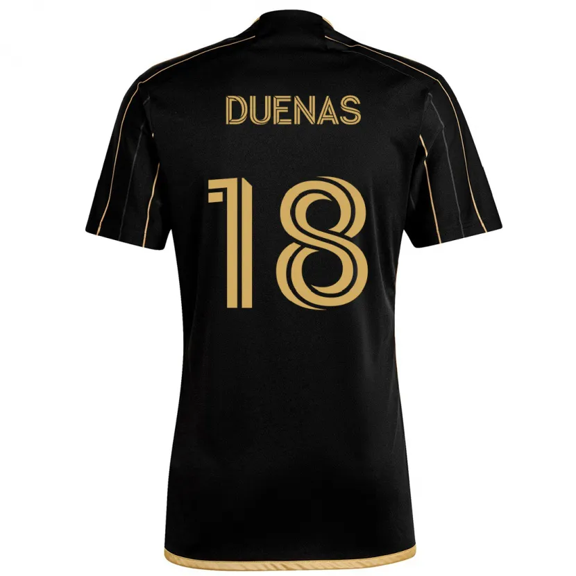 Danxen Niño Camiseta Érik Dueñas #18 Oro Negro 1ª Equipación 2024/25 La Camisa