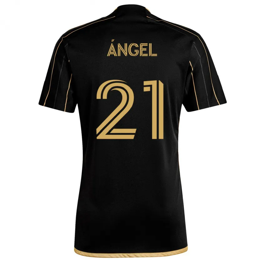 Danxen Niño Camiseta Tomás Ángel #21 Oro Negro 1ª Equipación 2024/25 La Camisa