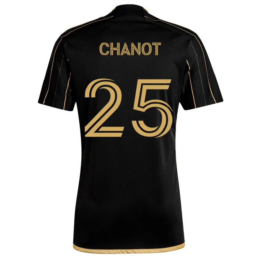 Danxen Niño Camiseta Maxime Chanot #25 Oro Negro 1ª Equipación 2024/25 La Camisa