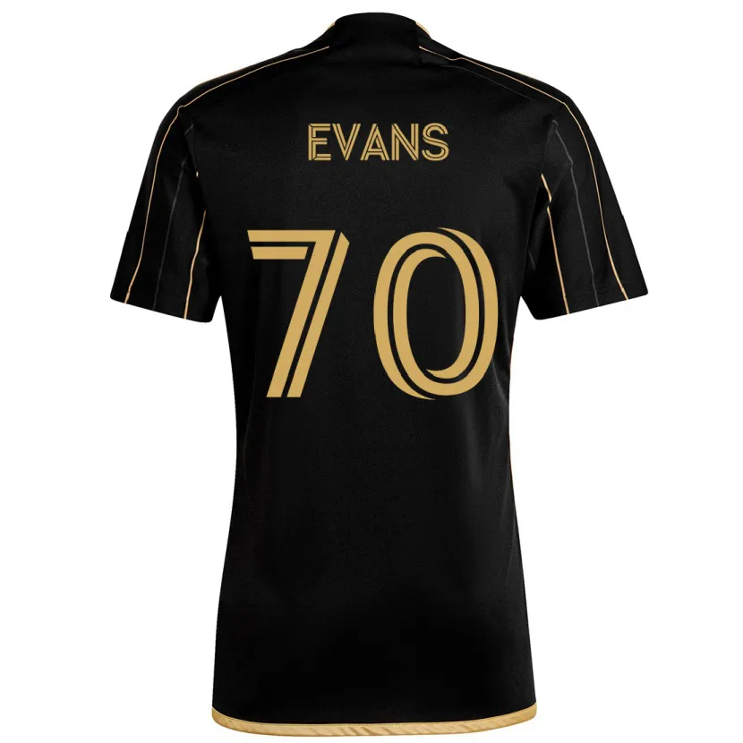 Danxen Niño Camiseta Matthew Evans #70 Oro Negro 1ª Equipación 2024/25 La Camisa