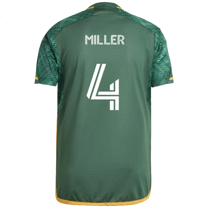 Danxen Niño Camiseta Kamal Miller #4 Verde Naranja 1ª Equipación 2024/25 La Camisa