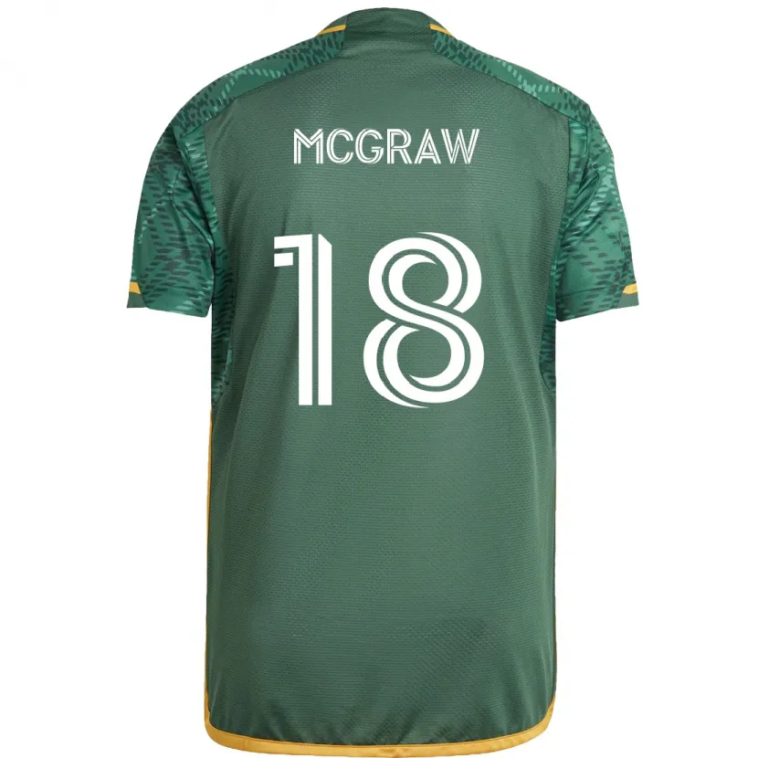 Danxen Niño Camiseta Zac Mcgraw #18 Verde Naranja 1ª Equipación 2024/25 La Camisa