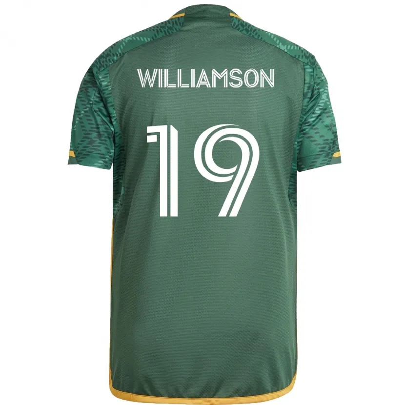 Danxen Niño Camiseta Eryk Williamson #19 Verde Naranja 1ª Equipación 2024/25 La Camisa