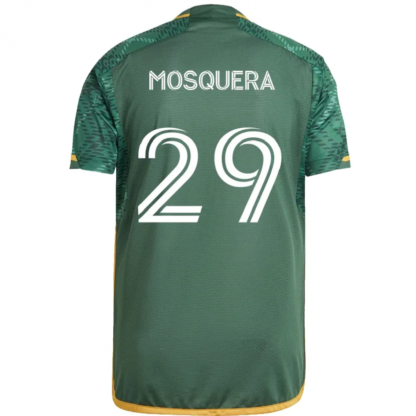 Danxen Niño Camiseta Juan Mosquera #29 Verde Naranja 1ª Equipación 2024/25 La Camisa