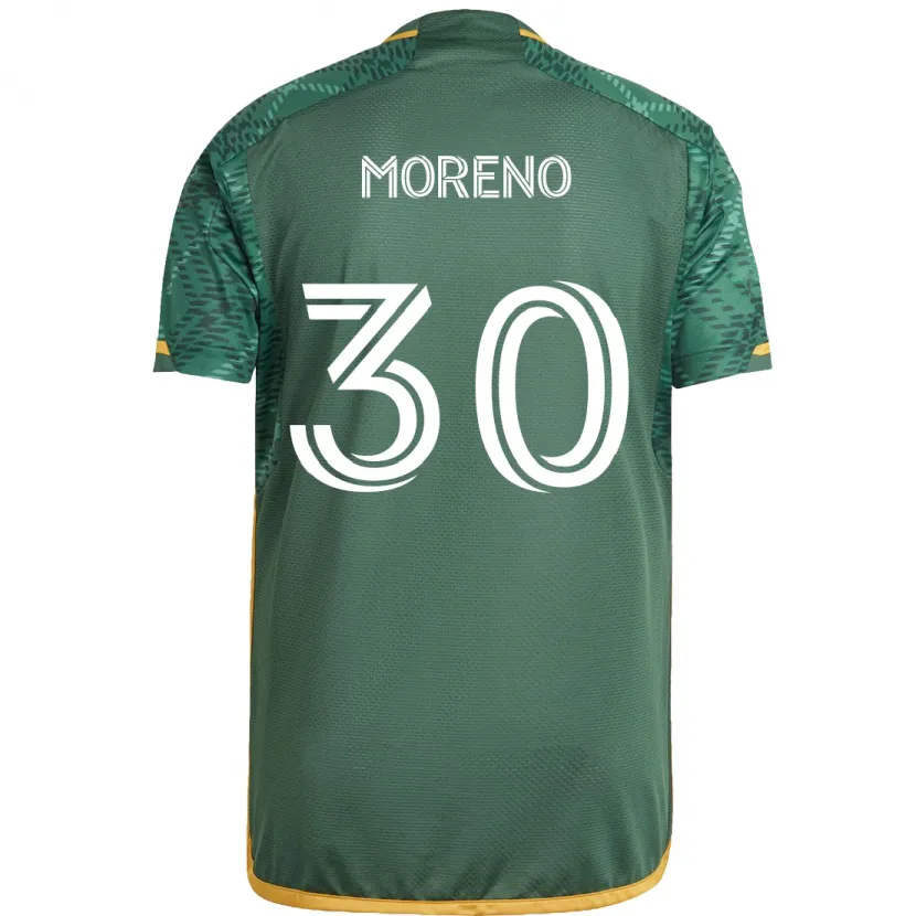 Danxen Niño Camiseta Santiago Moreno #30 Verde Naranja 1ª Equipación 2024/25 La Camisa