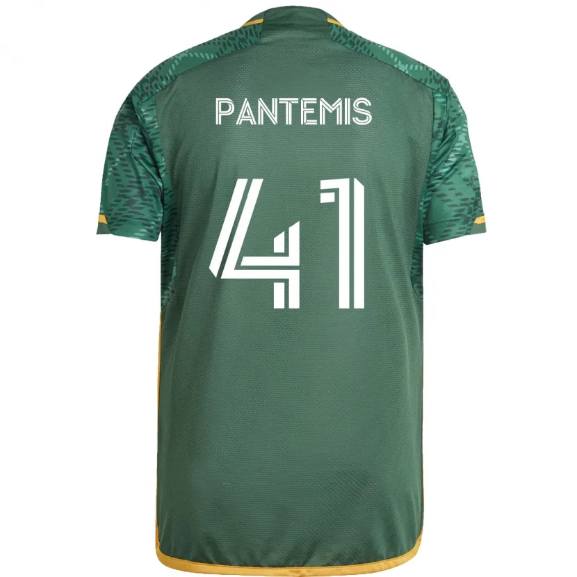 Danxen Niño Camiseta James Pantemis #41 Verde Naranja 1ª Equipación 2024/25 La Camisa