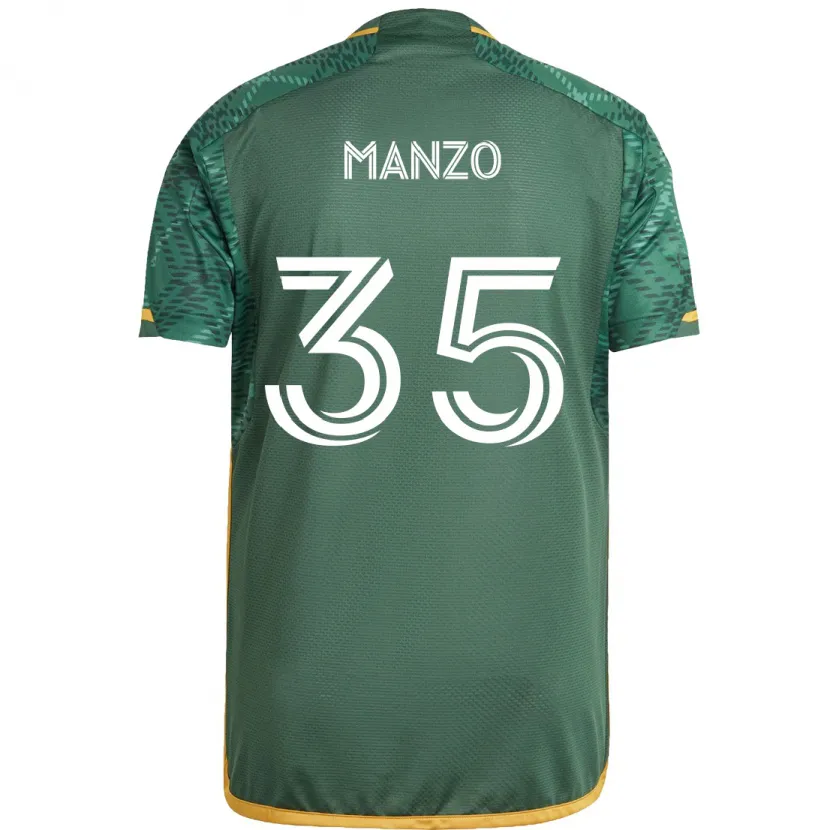 Danxen Niño Camiseta Alexis Manzo #35 Verde Naranja 1ª Equipación 2024/25 La Camisa