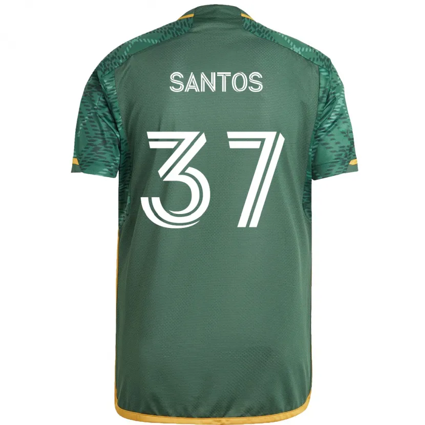 Danxen Niño Camiseta Noah Santos #37 Verde Naranja 1ª Equipación 2024/25 La Camisa