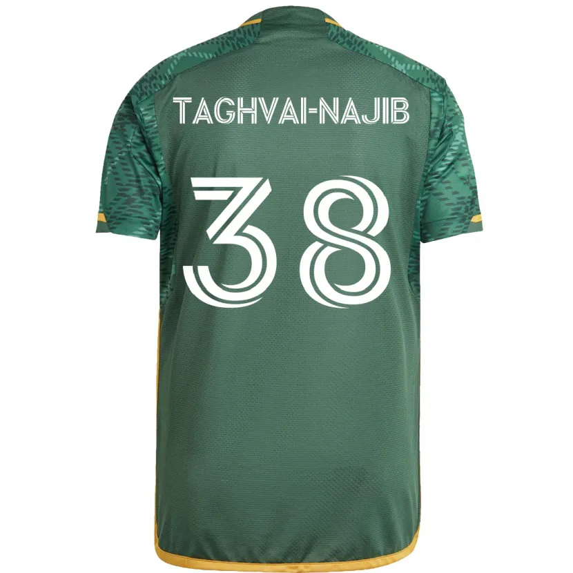 Danxen Niño Camiseta Braxton Taghvai-Najib #38 Verde Naranja 1ª Equipación 2024/25 La Camisa